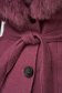 Palton din lana si stofa mov cambrat cu guler detasabil din blana ecologica - SunShine 6 - StarShinerS.ro