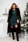 Darkgreen dress with sequins short cut pencil waist pleats 4 - StarShinerS.com