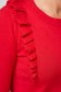 Red sweater knitted tented from soft fabric with ruffle details 4 - StarShinerS.com