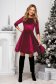 Darkred dress velvet short cut cloche with rounded cleavage - StarShinerS 4 - StarShinerS.com