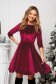 Darkred dress velvet short cut cloche with rounded cleavage - StarShinerS 1 - StarShinerS.com