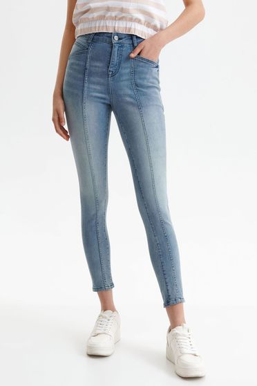 Skinny trousers, Blue trousers denim conical medium waist - StarShinerS.com