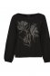 Black women`s blouse knitted loose fit with bright details 6 - StarShinerS.com