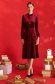 Burgundy dress velvet midi cloche with elastic waist 1 - StarShinerS.com