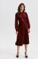 Burgundy dress velvet midi cloche with elastic waist 2 - StarShinerS.com