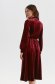 Burgundy dress velvet midi cloche with elastic waist 3 - StarShinerS.com