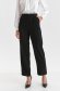 Black trousers flared with pockets high waisted slightly elastic fabric 1 - StarShinerS.com
