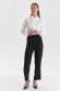 Black trousers flared with pockets high waisted slightly elastic fabric 2 - StarShinerS.com