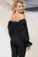 Bluza dama din poplin neagra cu un croi mulat si maneci bufante 2 - StarShinerS.ro