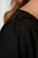 Black dress crepe pencil frontal slit with pearls 6 - StarShinerS.com