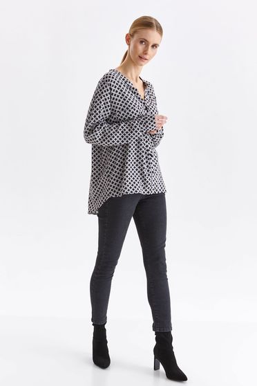 Női ingek, Bő szabású aszimetrikus női ing vékony anyagból - StarShiner.hu
