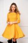 Mustard dress crepe short cut cloche with rounded cleavage - StarShinerS 1 - StarShinerS.com