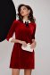 Red dress velvet short cut lateral pockets a-line 1 - StarShinerS.com