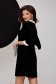Black dress velvet short cut lateral pockets a-line 2 - StarShinerS.com