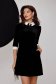 Black dress velvet short cut lateral pockets a-line 1 - StarShinerS.com