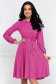 Pink dress georgette midi cloche with elastic waist with glitter details - StarShinerS 1 - StarShinerS.com