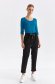 Black trousers long conical high waisted lateral pockets from elastic fabric 2 - StarShinerS.com