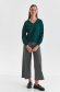 Bluza dama din material elastic verde-inchis cu croi larg si maneci bufante cu print - Top Secret 2 - StarShinerS.ro