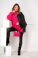 Pink sweater knitted loose fit high collar 3 - StarShinerS.com
