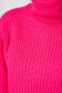 Pink sweater knitted loose fit high collar 5 - StarShinerS.com