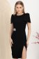 Rochie din stofa usor elastica neagra tip creion crapata pe picior - StarShinerS 1 - StarShinerS.ro