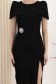 Rochie din stofa usor elastica neagra tip creion crapata pe picior - StarShinerS 4 - StarShinerS.ro