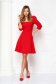 Red dress slightly elastic fabric short cut cloche high shoulders - StarShinerS 4 - StarShinerS.com