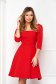 Red dress slightly elastic fabric short cut cloche high shoulders - StarShinerS 3 - StarShinerS.com