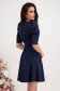 Navy Blue Short Cloche Dress from Slightly Elastic Fabric with Puffed Shoulders - StarShinerS 2 - StarShinerS.com