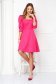 Fuchsia Stretchy Fabric Short Skater Dress with Puffed Shoulders - StarShinerS 5 - StarShinerS.com