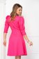 Fuchsia Stretchy Fabric Short Skater Dress with Puffed Shoulders - StarShinerS 2 - StarShinerS.com