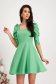 Light Green Short Cloche Dress from Slightly Elastic Fabric with Puffy Shoulders - StarShinerS 1 - StarShinerS.com