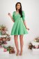 Light Green Short Cloche Dress from Slightly Elastic Fabric with Puffy Shoulders - StarShinerS 5 - StarShinerS.com