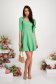 Light Green Short Cloche Dress from Slightly Elastic Fabric with Puffy Shoulders - StarShinerS 4 - StarShinerS.com