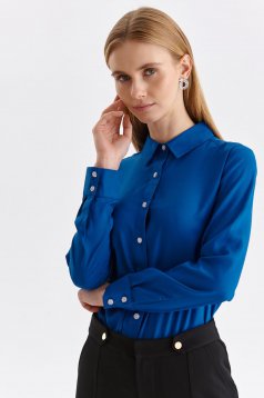 Blue women`s shirt thin fabric loose fit
