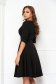 Black dress slightly elastic fabric midi cloche wrap over front - StarShinerS 2 - StarShinerS.com