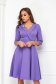 Purple dress slightly elastic fabric midi cloche wrap over front - StarShinerS 4 - StarShinerS.com