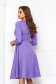 Purple dress slightly elastic fabric midi cloche wrap over front - StarShinerS 5 - StarShinerS.com