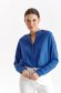 Blue women`s blouse thin fabric loose fit with v-neckline 1 - StarShinerS.com