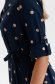 Dark blue dress thin fabric short cut loose fit accessorized with tied waistband 6 - StarShinerS.com