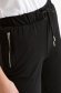 Black trousers from elastic fabric conical with zipper details pockets 5 - StarShinerS.com