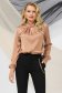 Nude women`s blouse from satin loose fit roll-neck 3 - StarShinerS.com
