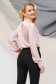 Lightpink women`s blouse from satin loose fit roll-neck 2 - StarShinerS.com