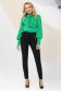 Green women`s blouse from satin loose fit bow accessory 5 - StarShinerS.com