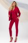 Pantaloni din stofa usor elastica rosii conici cu talie inalta - PrettyGirl 4 - StarShinerS.ro