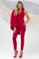 Pantaloni din stofa usor elastica rosii conici cu talie inalta - PrettyGirl 1 - StarShinerS.ro