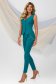 Turquoise Tapered Trousers Made of Slightly Elastic Fabric with High Waist - PrettyGirl 3 - StarShinerS.com