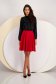 Red skirt crepe midi cloche with elastic waist - StarShinerS 4 - StarShinerS.com