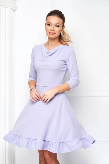 Purple dresses, Lila dress crepe midi cloche cowl neck - StarShinerS - StarShinerS.com