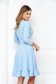 Light Blue Crepe Dress in A-line with Dropped Neckline and Ruffles at the Dress Base - StarShinerS 2 - StarShinerS.com